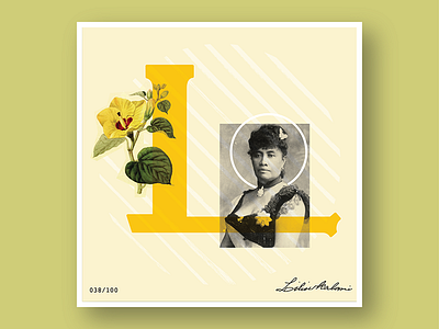 038/100: Queen Liliuokalani 100 day project 100 days of dropcaps 100dayproject art collage daily drop cap daily project dropcap lettering type design