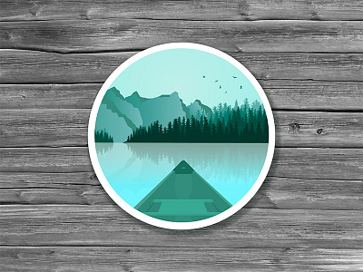 Canada sticker canada illustration lake landscape mountains national park nature sticker trees