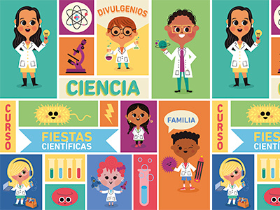 Divulgades child ciencias colorfull divulgades illustration ilustracion kids party science