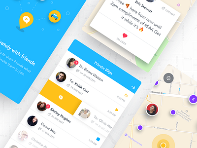 BlipMe - Private Blips app blipme blips cards friends ios list location map mobile private social