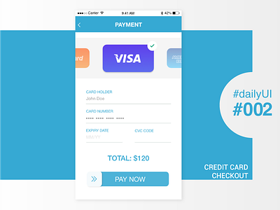 Dailyui 002 card credit creditcardcheckout dailyui dailyui002 uidesign