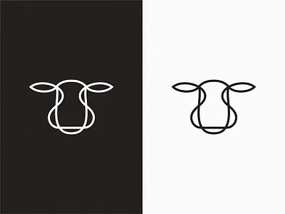 Cow icon illustration logo symbol