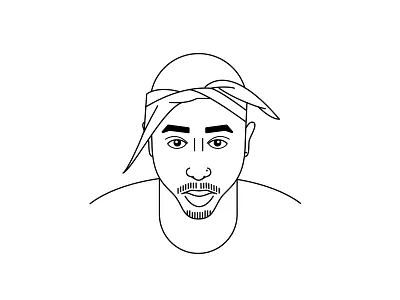 Tupac Shakur 2pac hip hop illustration illustrator line icon photoshop rapper tupac vector west coast