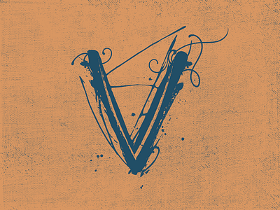 V Typehue illustration letter script typehue v