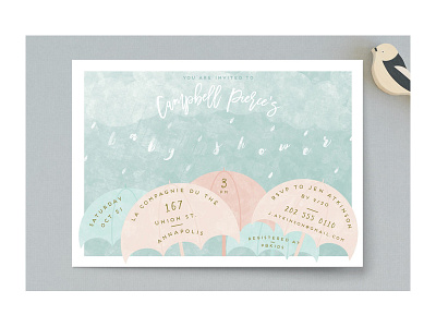 Rain baby shower invitation baby baby shower birth cloud minted mom mommy mother rain rainshower stationery umbrella