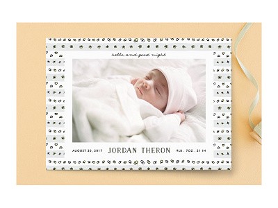 Hello and good night birth announcement for Minted baby birth announcement card doodles minted pacifier pattern stationery