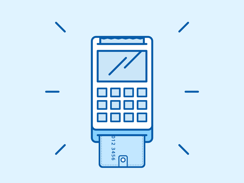 Credit Card Terminal animation animation 2d cashier check credit card credit card machine gif illustration loop money motion design motion graphics payment pos purchase shape layers terminal wallet