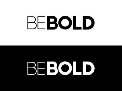 Be Bold Logo be bold black bold clean logo logo design simple text thin white
