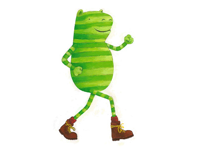 Walking Walter character design illustration move paint