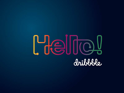 Hello! Dribbble colorline hello oneline