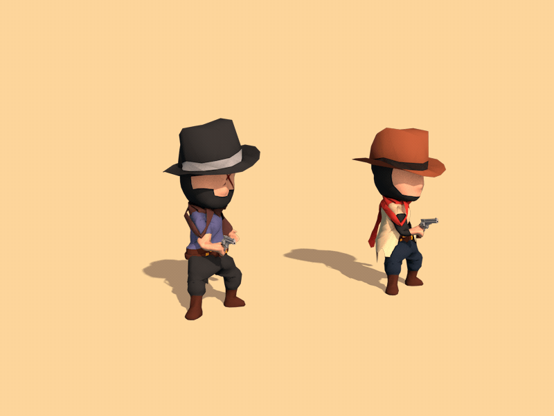Cowboy character animation 3d animation c4d character cinema4d cowboy design game gif model motion render