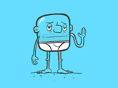 A case of the Wednesdays... blue character design funny illustration man underwear