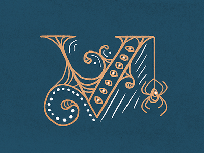 #Typehue Week 22: V illustration letter lettering spider spooky typography v villain villainous