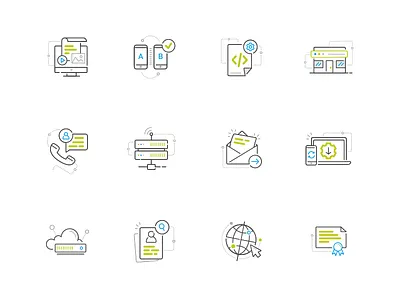 Web Icon set business fireart fireart studio icon icons illustration outline phone server service system web