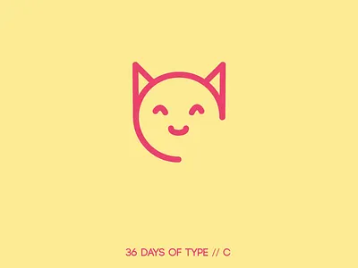 C - 36 Days of Type 36dot c cat letter line minimal type