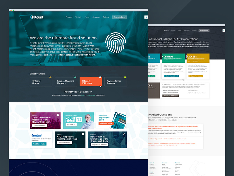 Example of Kount - Online Experience Redesign