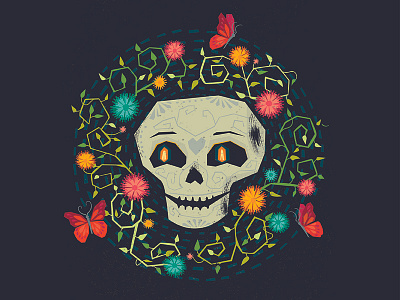 Calavera butterfly calavera day of the dead dia de los muertos illustration mariposa mexico paula hanna poppyseed skull