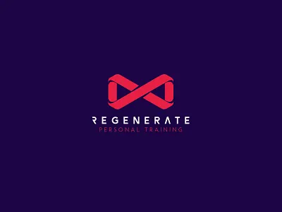Regenerate V2 fitness geometric gym icon identity infinity logo minimal regenerate ribbon symbol