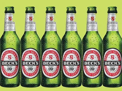 Beck's Beer Illustrated Bottle becks beer beer illustrations