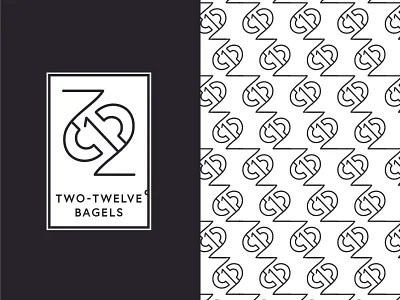 Two-Twelve° Bagels WIP bagel black and white lines logo pattern