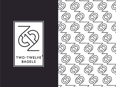 Two-Twelve° Bagels WIP bagel black and white lines logo pattern