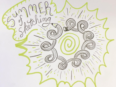 Summer of Sketching burst lettering pencil sketch sketching summer sun sunshine swirl type