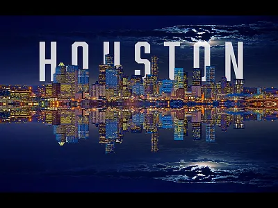 Houston city design houston night photoshop