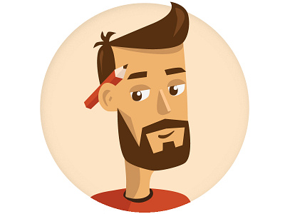 Self-portrait character design illustration vector