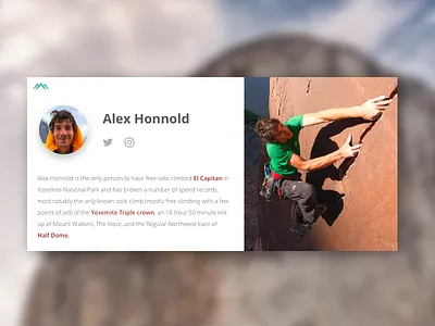 Profile 006 alex honnold climbing dailyui profile
