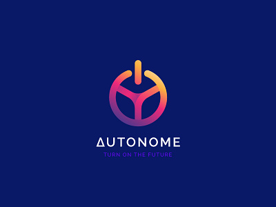 Driverless Car Logo car dailylogochallenge driverless logo power button steering wheel turn on wheel