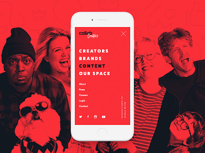 Collab Mobile Menu app collab exploration ios menu mobile red ui