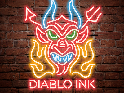 Diablo Ink dvglab illustration neon vector vonster