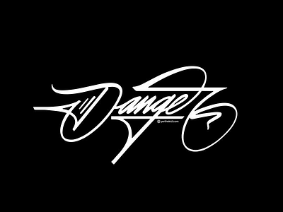 Danger handstyle black and white handstyle lettering script typography