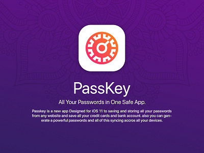 PassKey - iOS 11 App app design concept fantazia gradient interactive ios iphone password purple ui ux ux portfolio