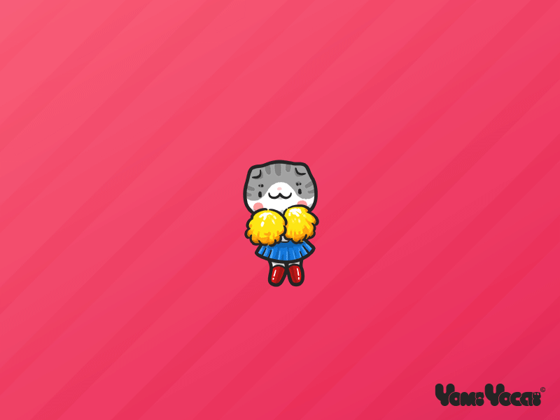 Cheer cat cheer comic cute emoji kitty yomiyocai