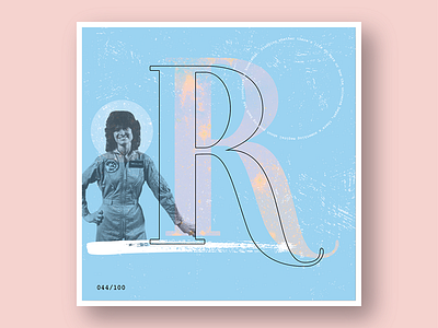 044/100: Sally Ride 100 day project 100 days of dropcaps 100dayproject art collage daily drop cap daily project dropcap lettering type design