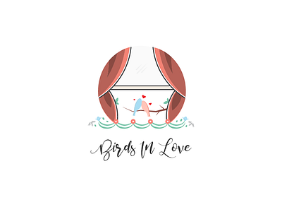 Bird In Love birds couple creative designs dribbble feminine graphic logo love pink shot