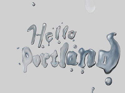 Hello Portland handlettering portland procreate rainy water