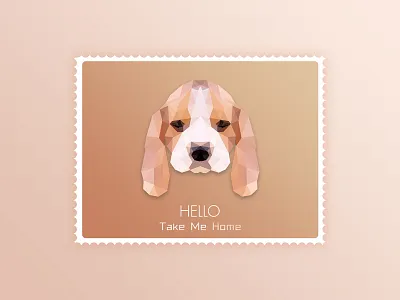 [Low-poly] Little puppy dog home low poly puppy