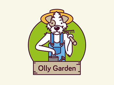 Olly Garden animal dog farm farmer flower garden gardener green logo