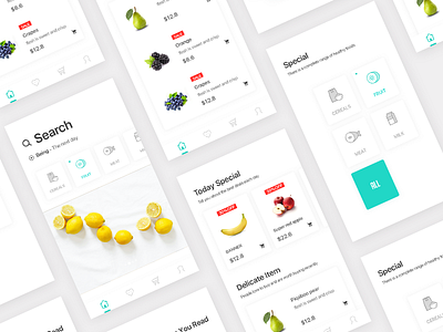 Dribbble Fresh800x600 app fresh fruit meat shop ui