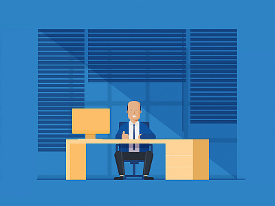 Vikas's office! art business business man deal flat growth illustration illustrator krishna kumar office success workplace