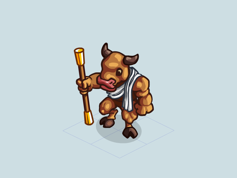 Minotaur animation character animation concept art cute game art game character gif illustration minotaur