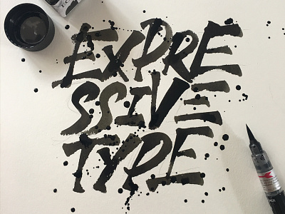 Expressive Type brushpen colors handlettering handmade lettering watercolor