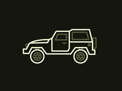 Jeep car green icone illustration jeep vector