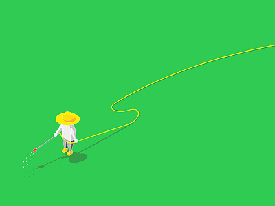 Gardener gardener green illustration man ui yellow