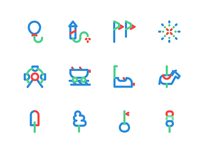 Amusement park icons amusementpark icons iconset line lineicons ui