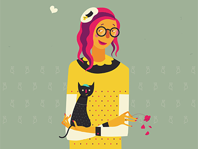 Black soozy cute gif illustration love patterns pets