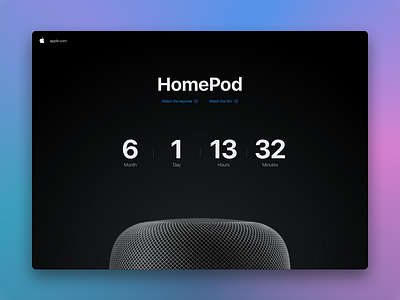 Daily UI #014 - Countdown Timer 014 apple countdown ui design daily ui dailyui homepod sketch timer ui ux ux design