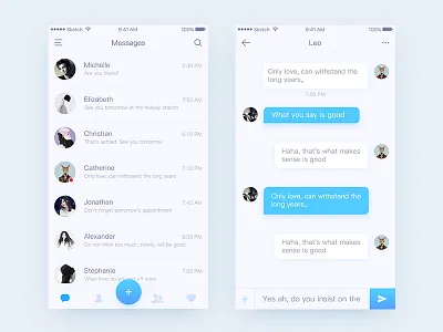 Chat app application chat designer interface ued ui